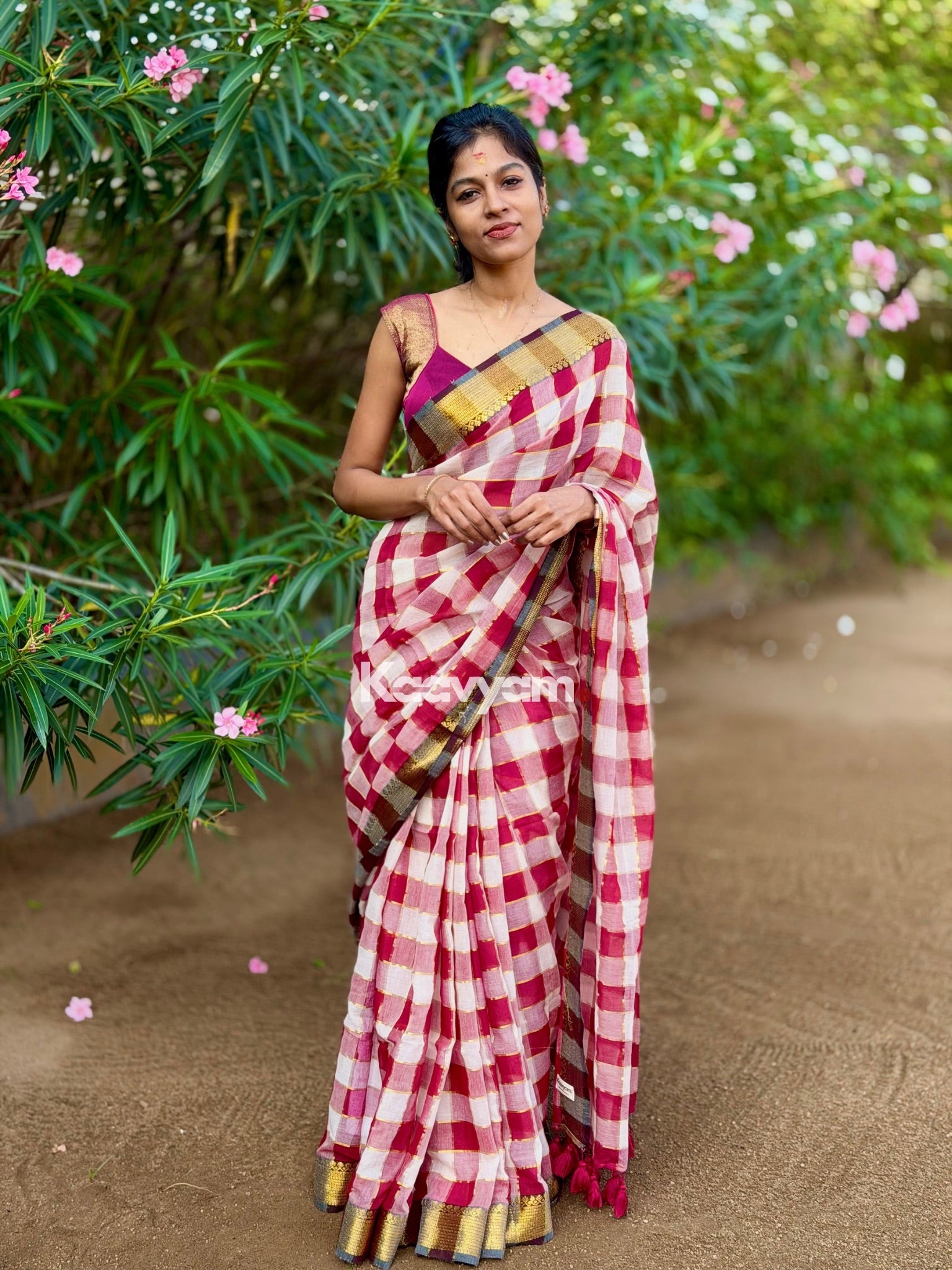 Kanchi Check Mul Cotton Saree