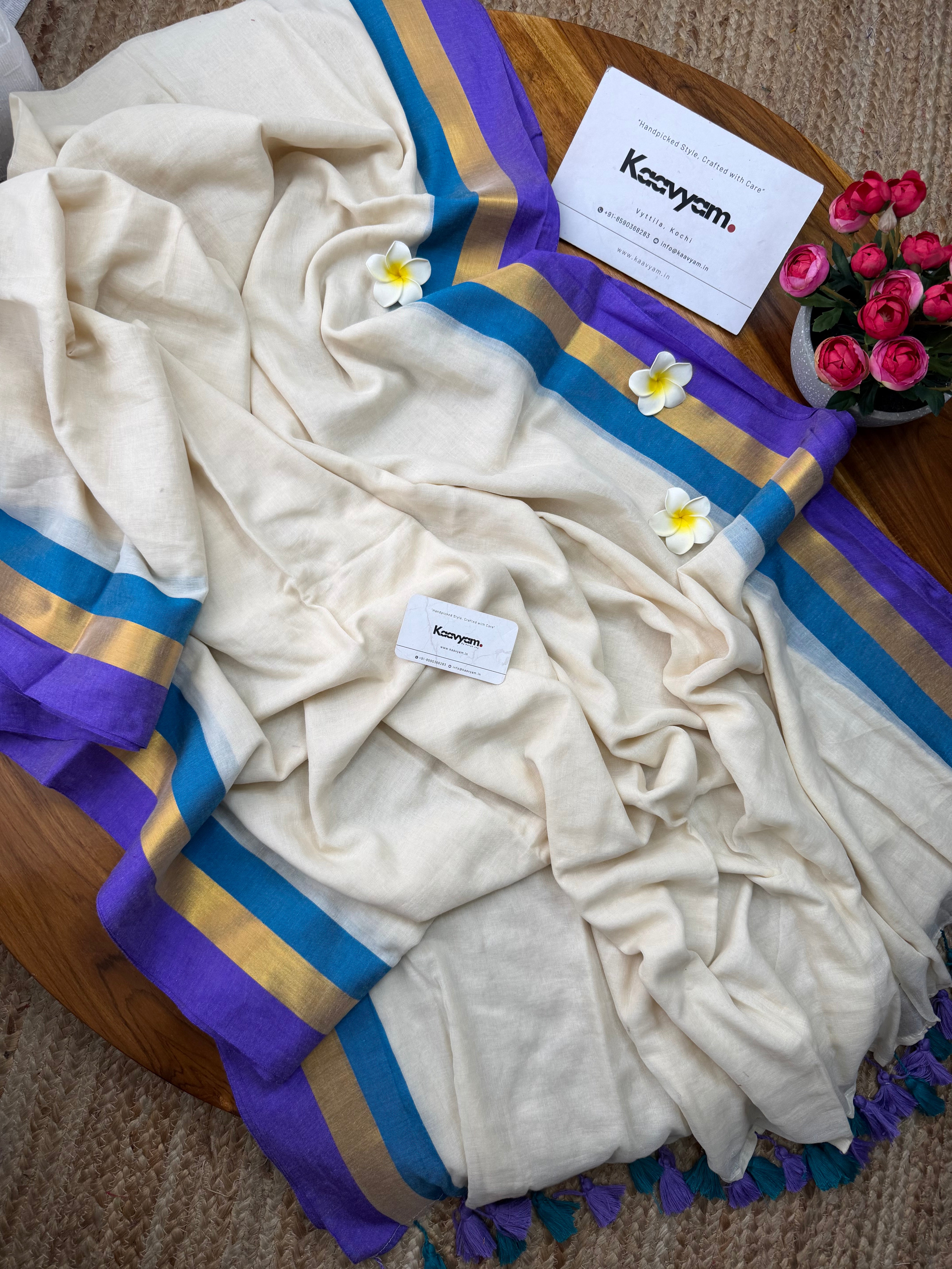 Ocean Blue Kasav Saree