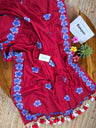 Rose Applique Mul Cotton Saree