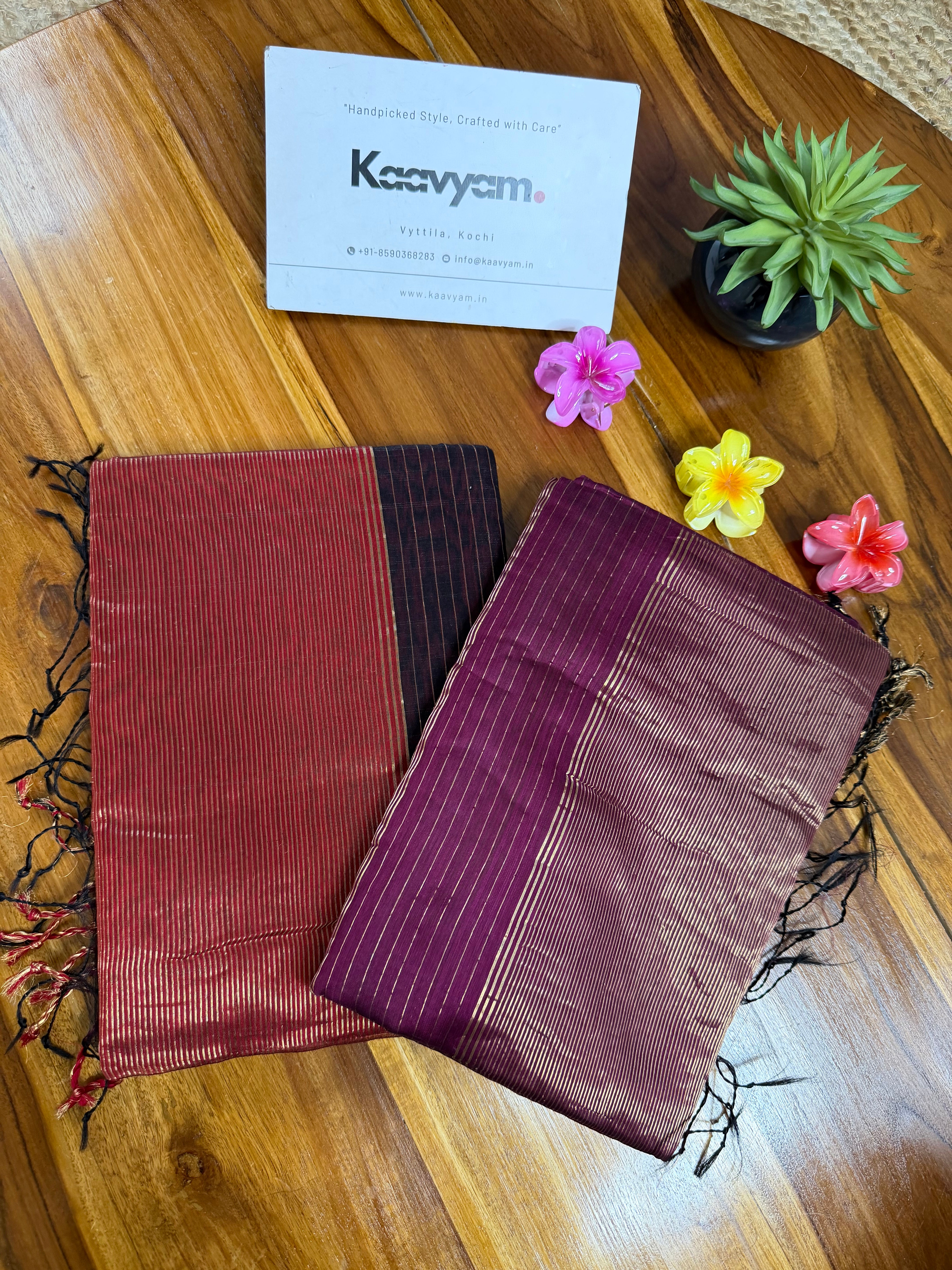 Maheshwari Silk Stripe Saree