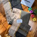 Brown Checks Mul Cotton Saree