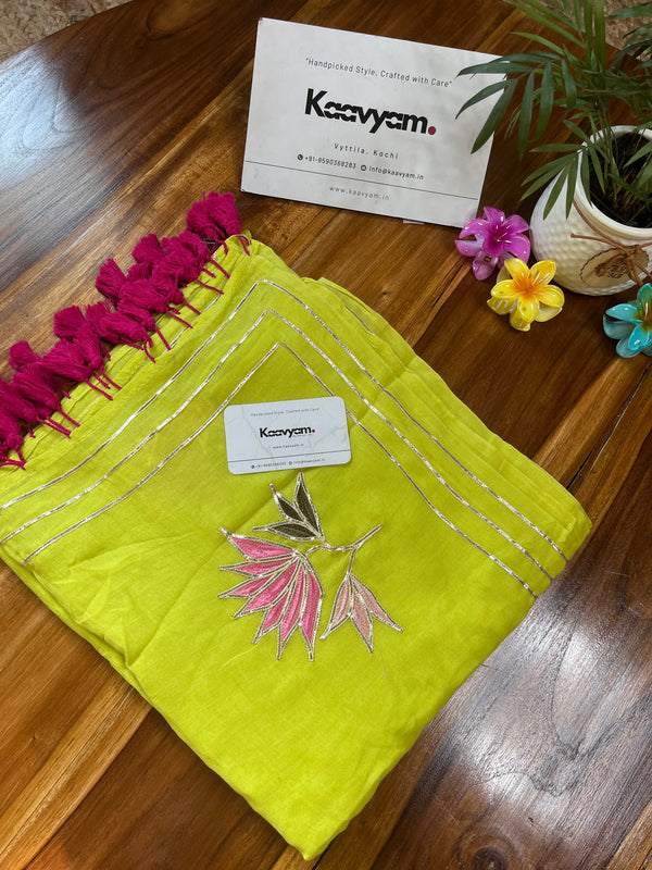 Gota Patti Mul Cotton Saree