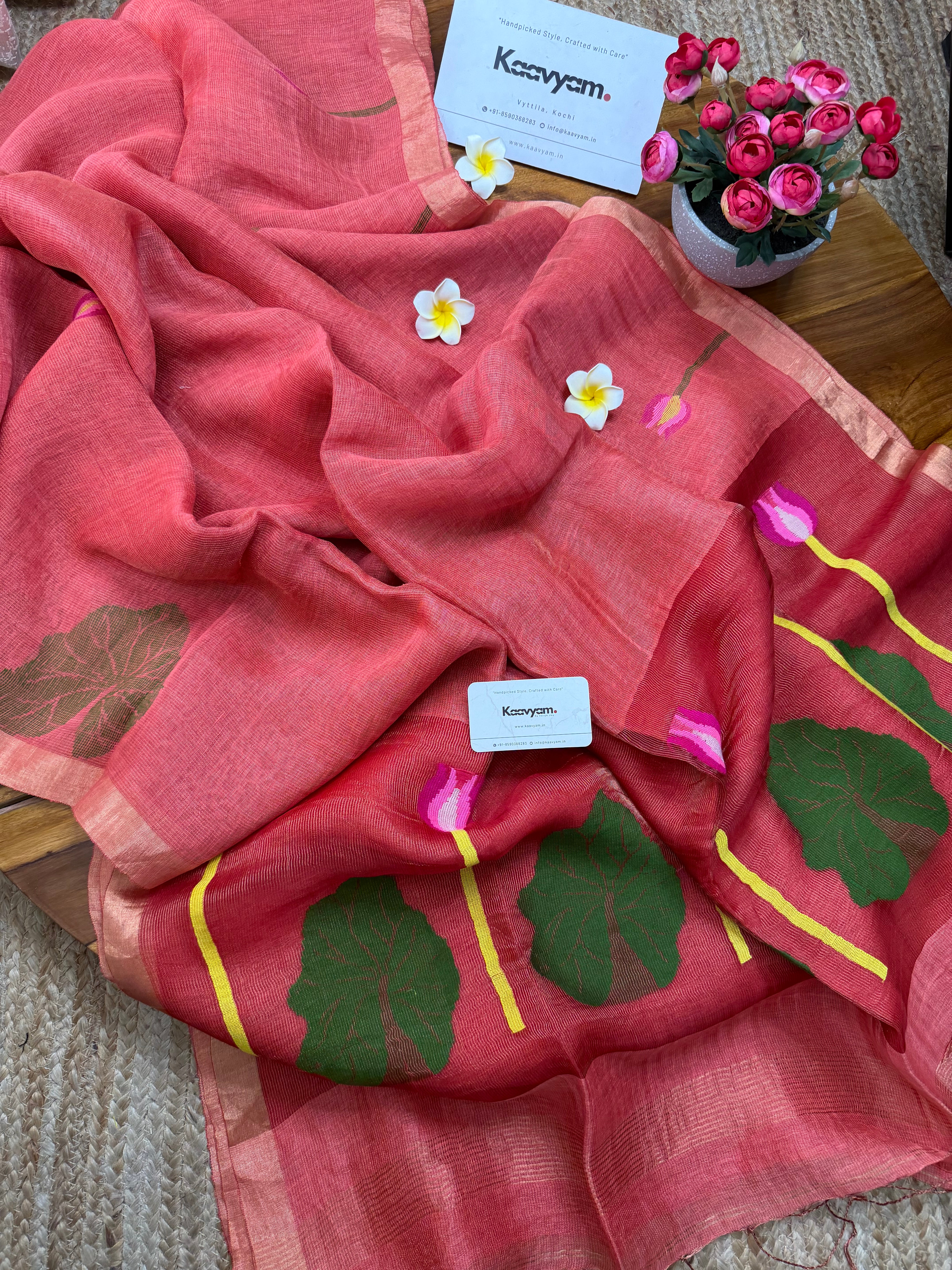 Resham Tissue Linen Saree