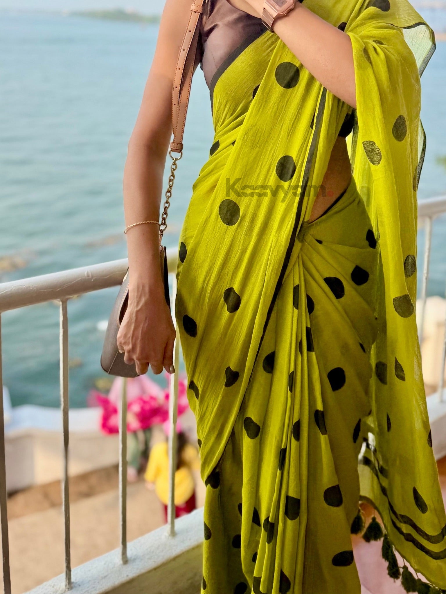 Polka Dot Mul Cotton Saree