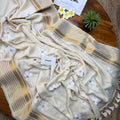 Golden Jasmine Saree