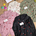 Strawberry Embroidery Rayon Shirt