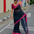 Kasav String Contrast Border Mul Cotton Saree