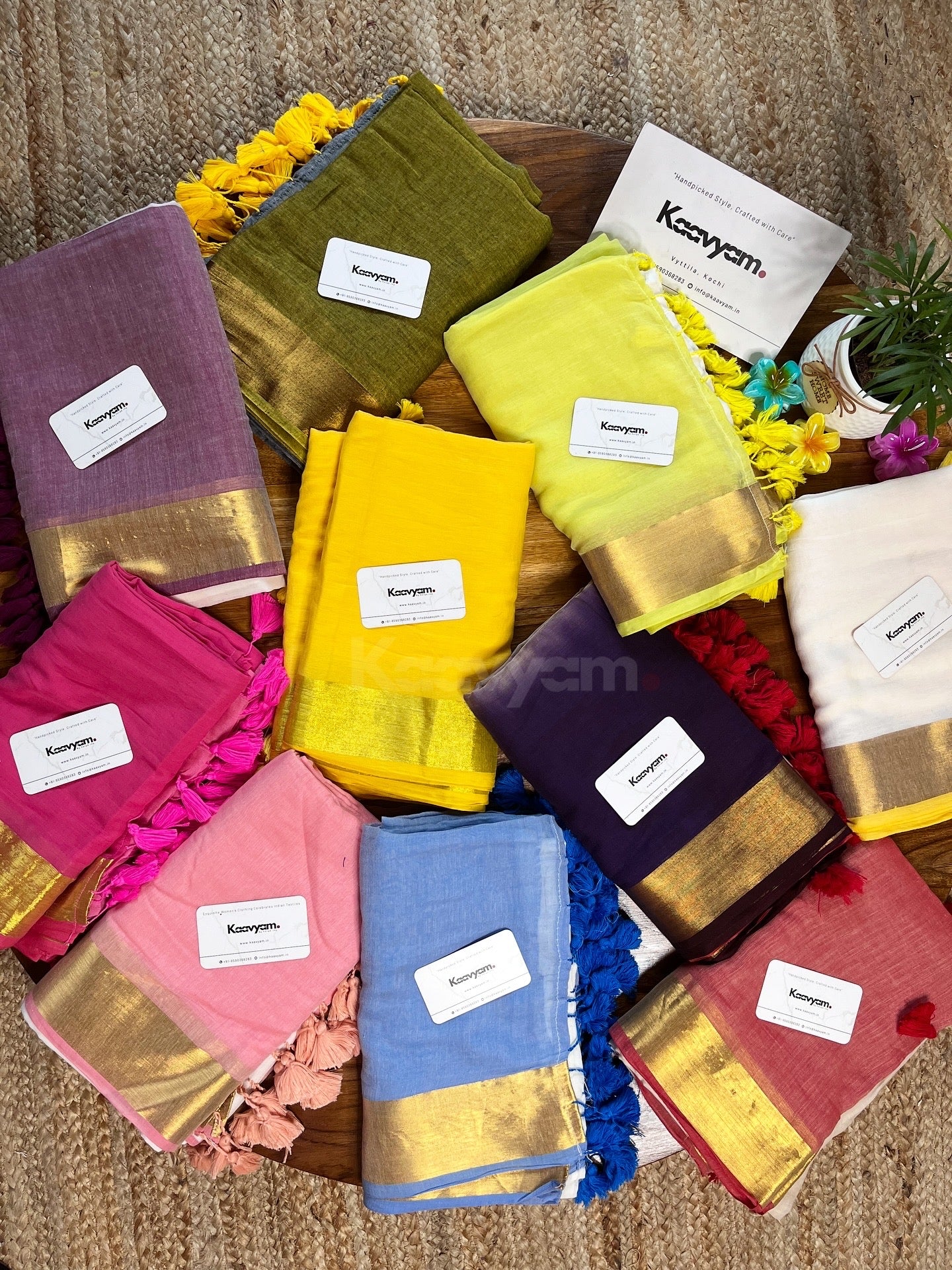 Kasav & Color Border Mul cotton Saree