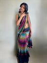 Rainbow Check Mul Cotton Saree