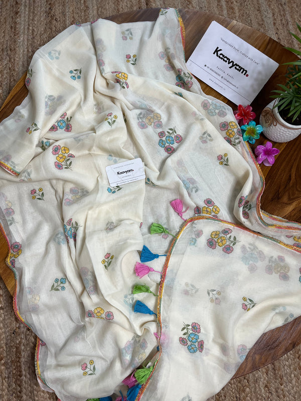 Onappoo Floral Printed Mul Cotton Saree