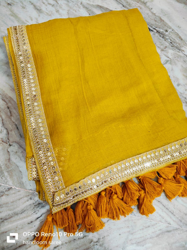 Mul cotton Lace border Saree