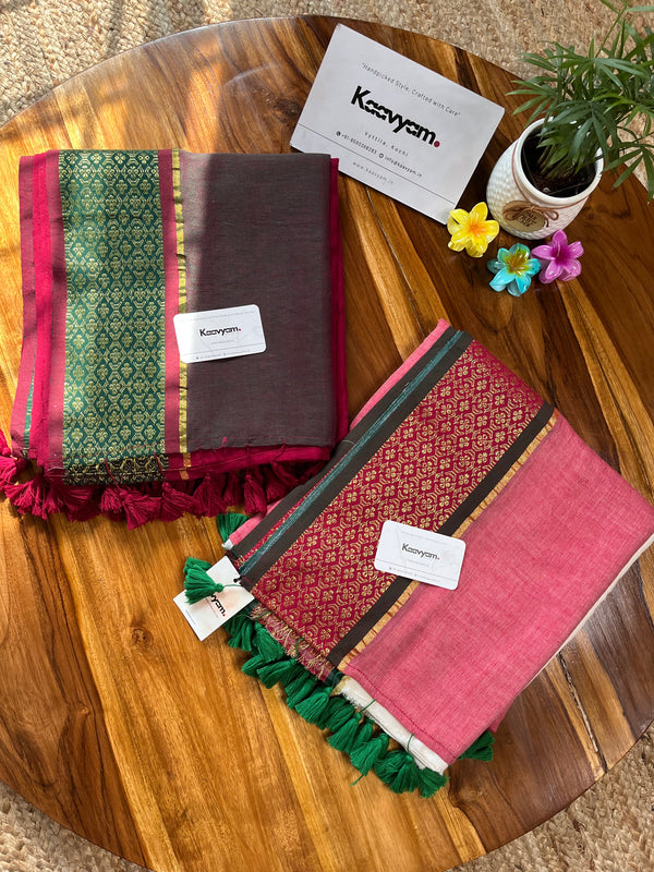 Cotton Silk Zari Contrast Border Saree - Manka