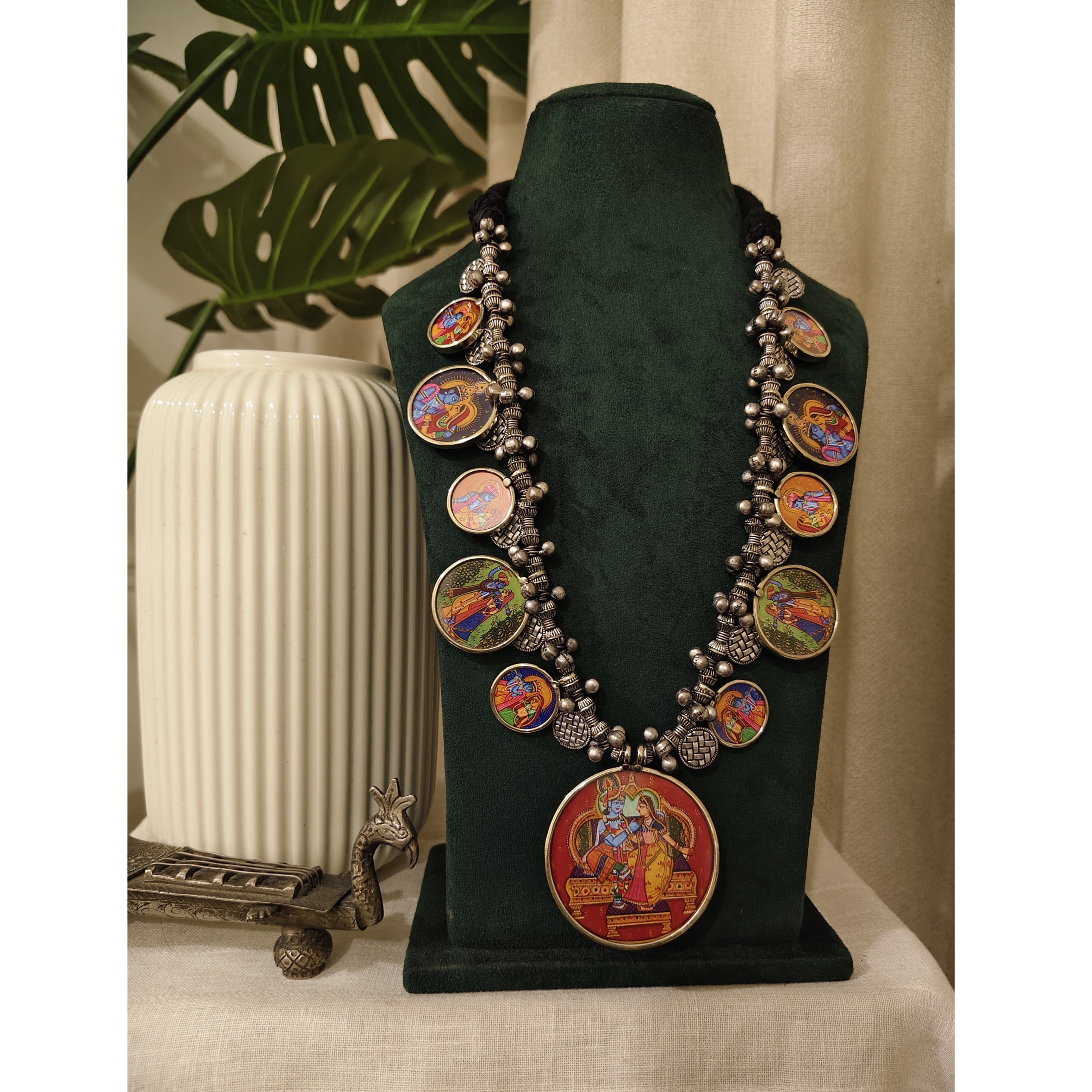 Coin Painted Long Necklace