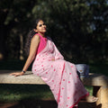 Heart Embroidery Mul cotton Saree