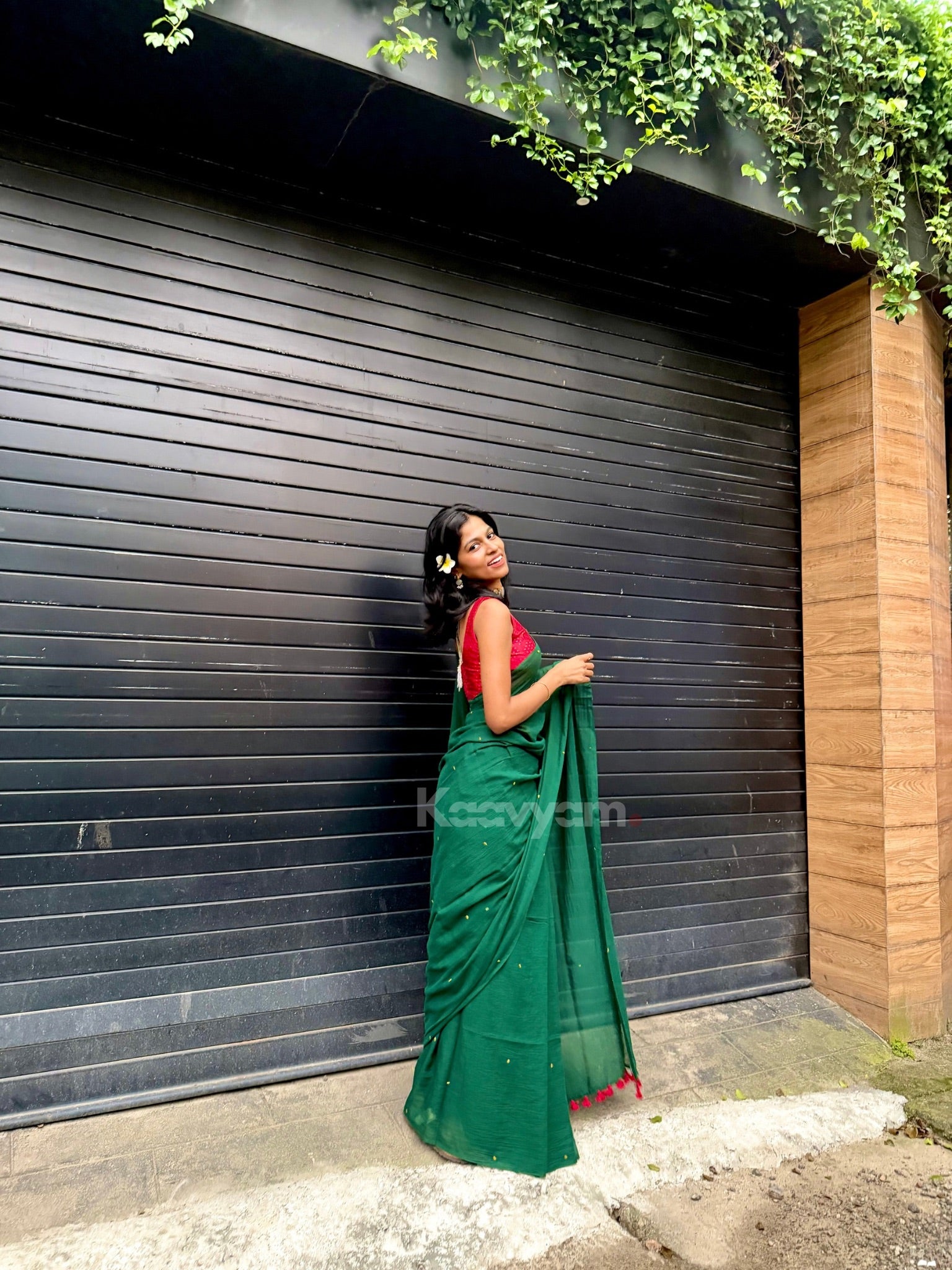 Small Sequins Mul Cotton Saree