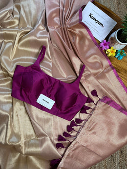 Tissue Dual Tone Saree & Blouse combo