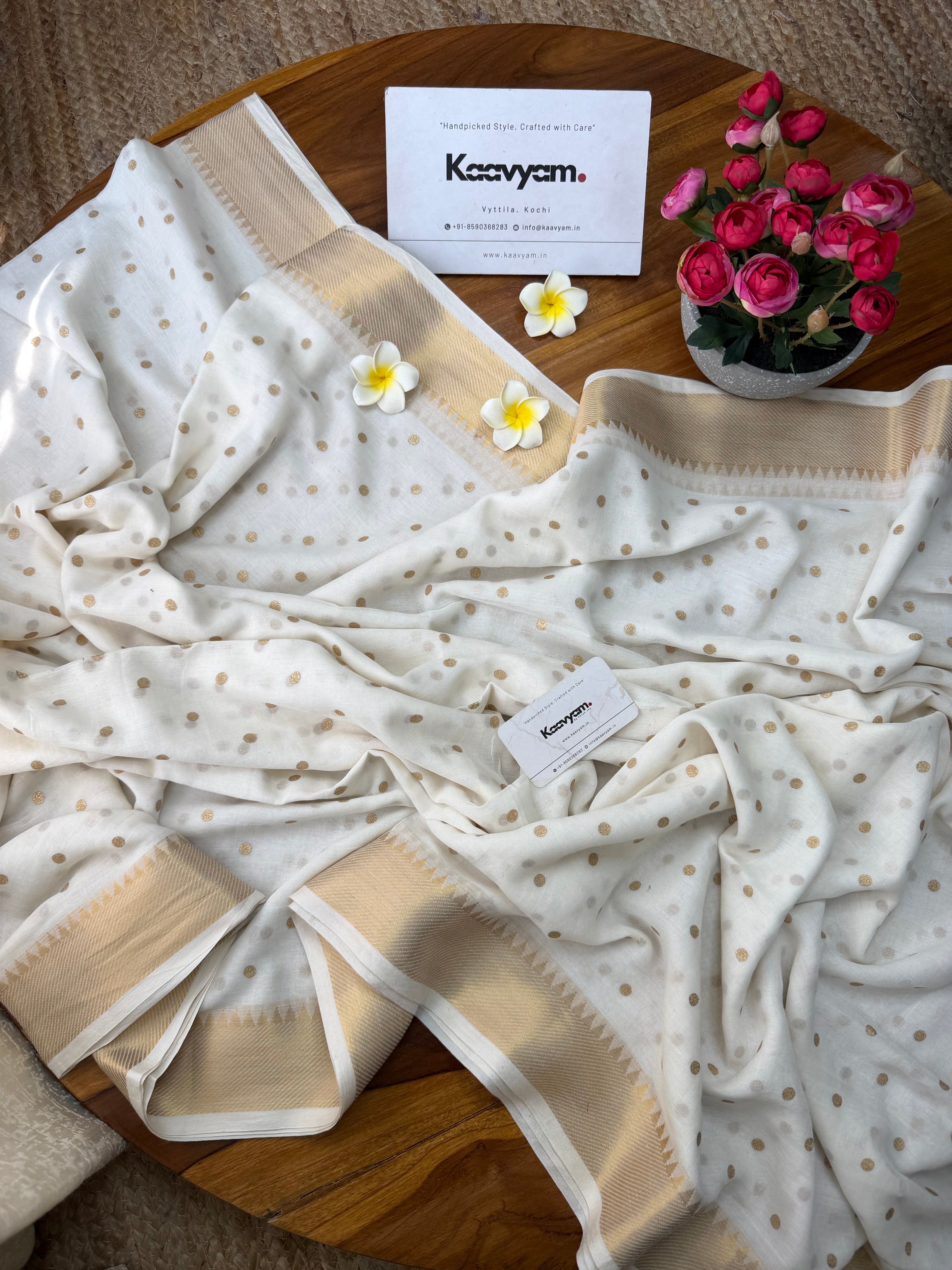 Temple Polka Kasav Saree