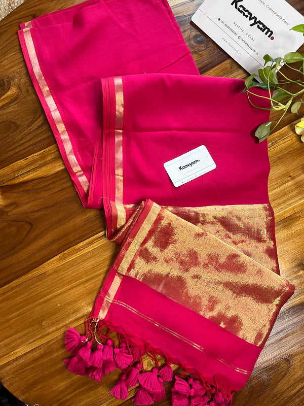 Goldy Tissue Pallu Mul Cotton Saree