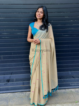 Pink Meadow Mul Cotton Saree