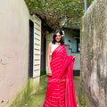 Xmas Stripe Mul Cotton Saree