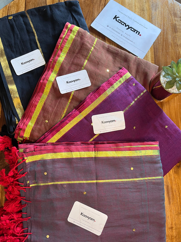 Goldy Double Border Mul Cotton Saree