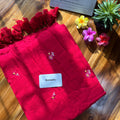 Wild Flora Embroidery Mul Cotton Saree