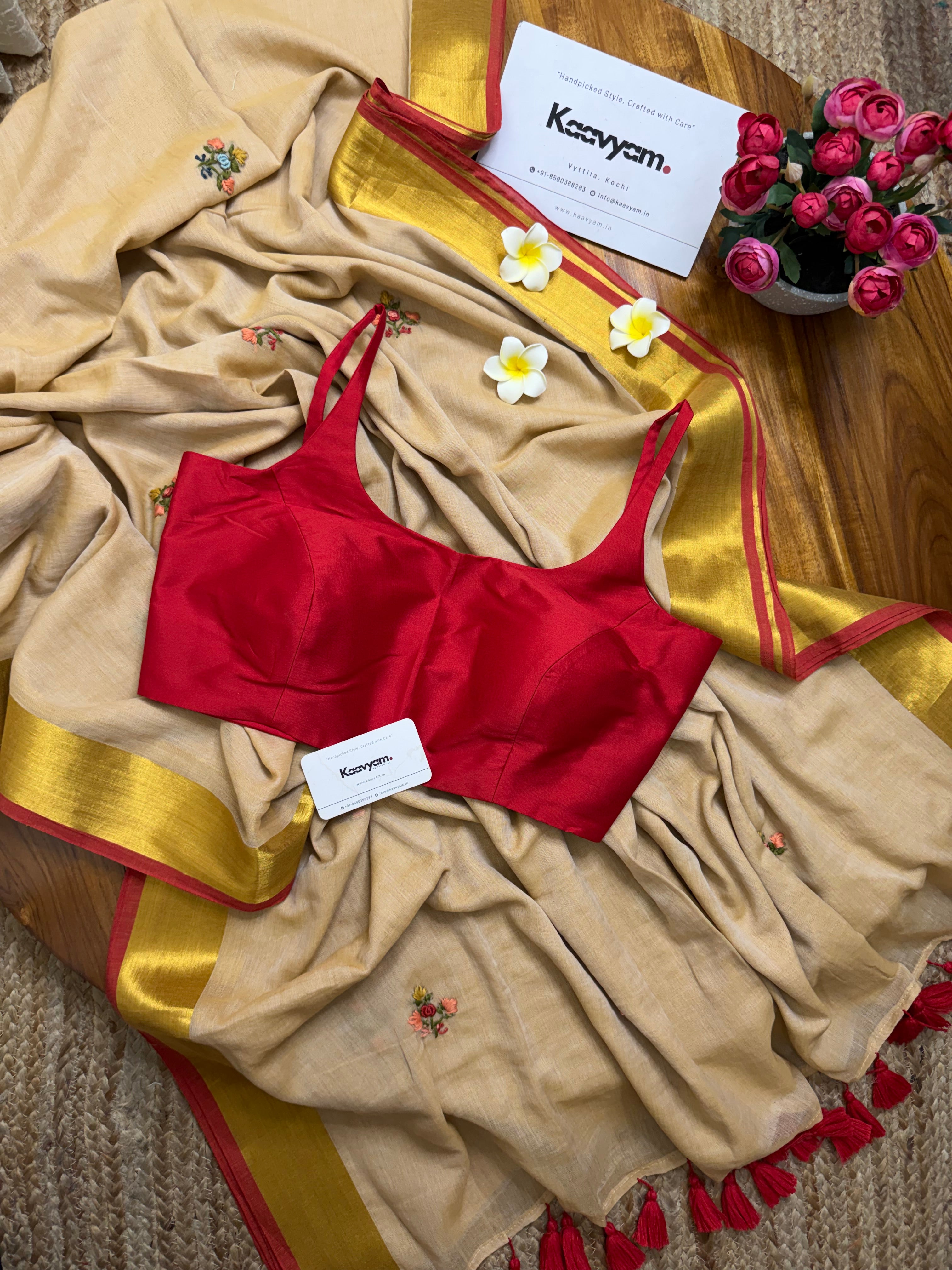 Pookkathir Kasav & Kara Saree