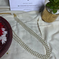 Layer Pearl Long Neckpiece & Earrings