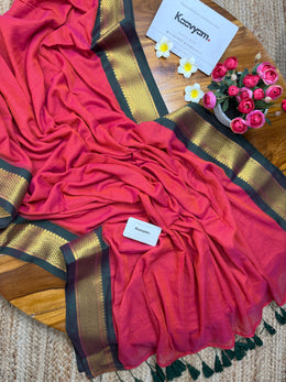 Rustic Rust Mul Cotton Saree
