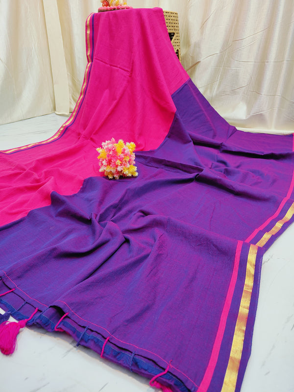 Half Half Mul Cotton Saree