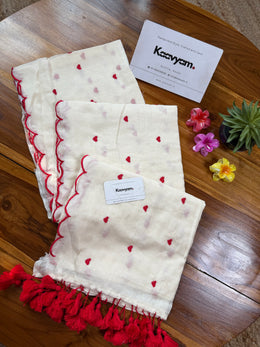Little Hearts Scallop Mul Cotton Saree