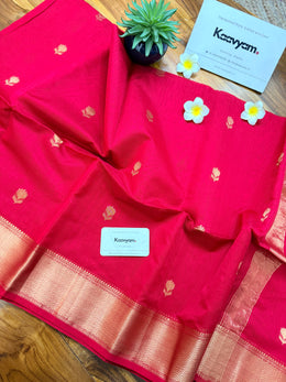 Lotus Butta Maheshwari Silk Saree