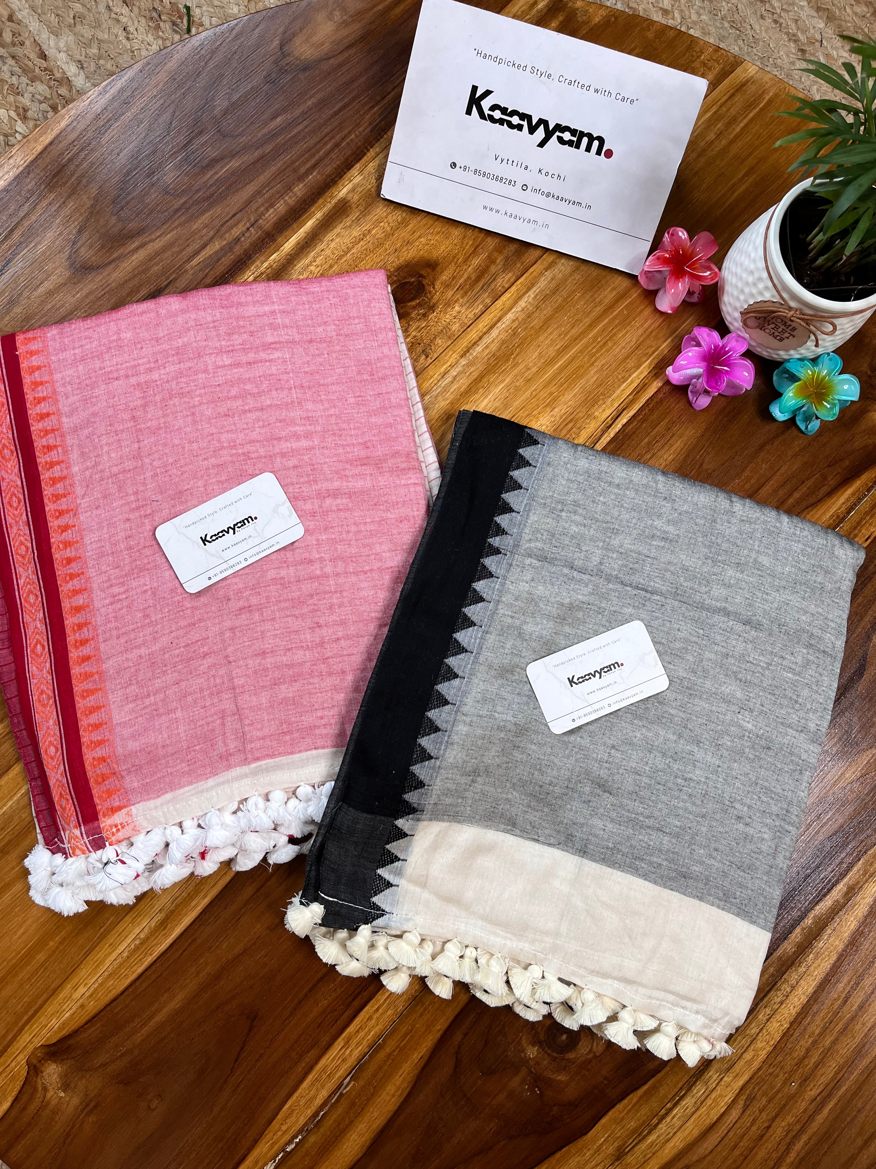 Temple & Kara Kerala Cotton Saree - MANKA
