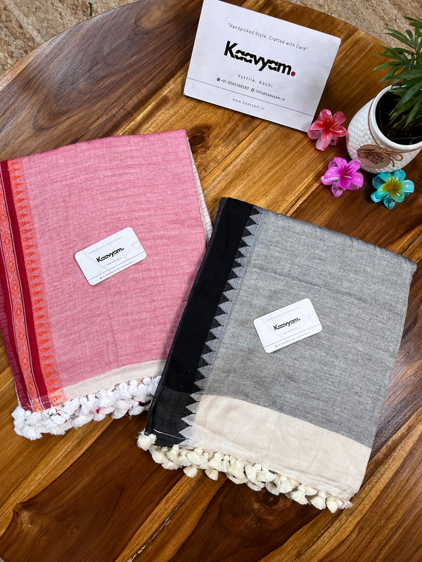 Temple & Kara Kerala Cotton Saree - MANKA