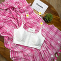 Plaid Pink Heart Mul Cotton Saree