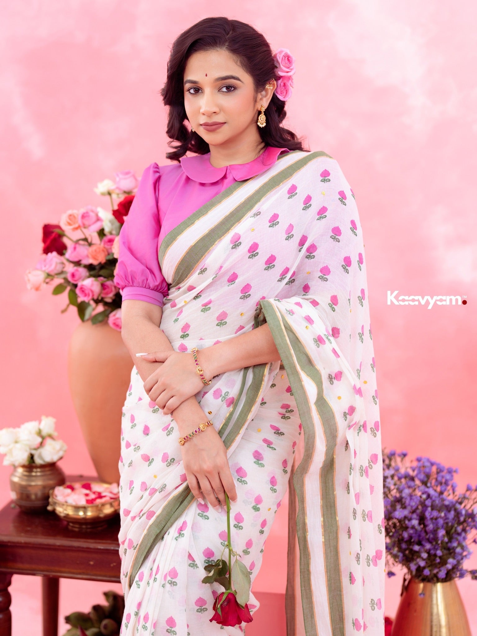 Pink Petal Saree