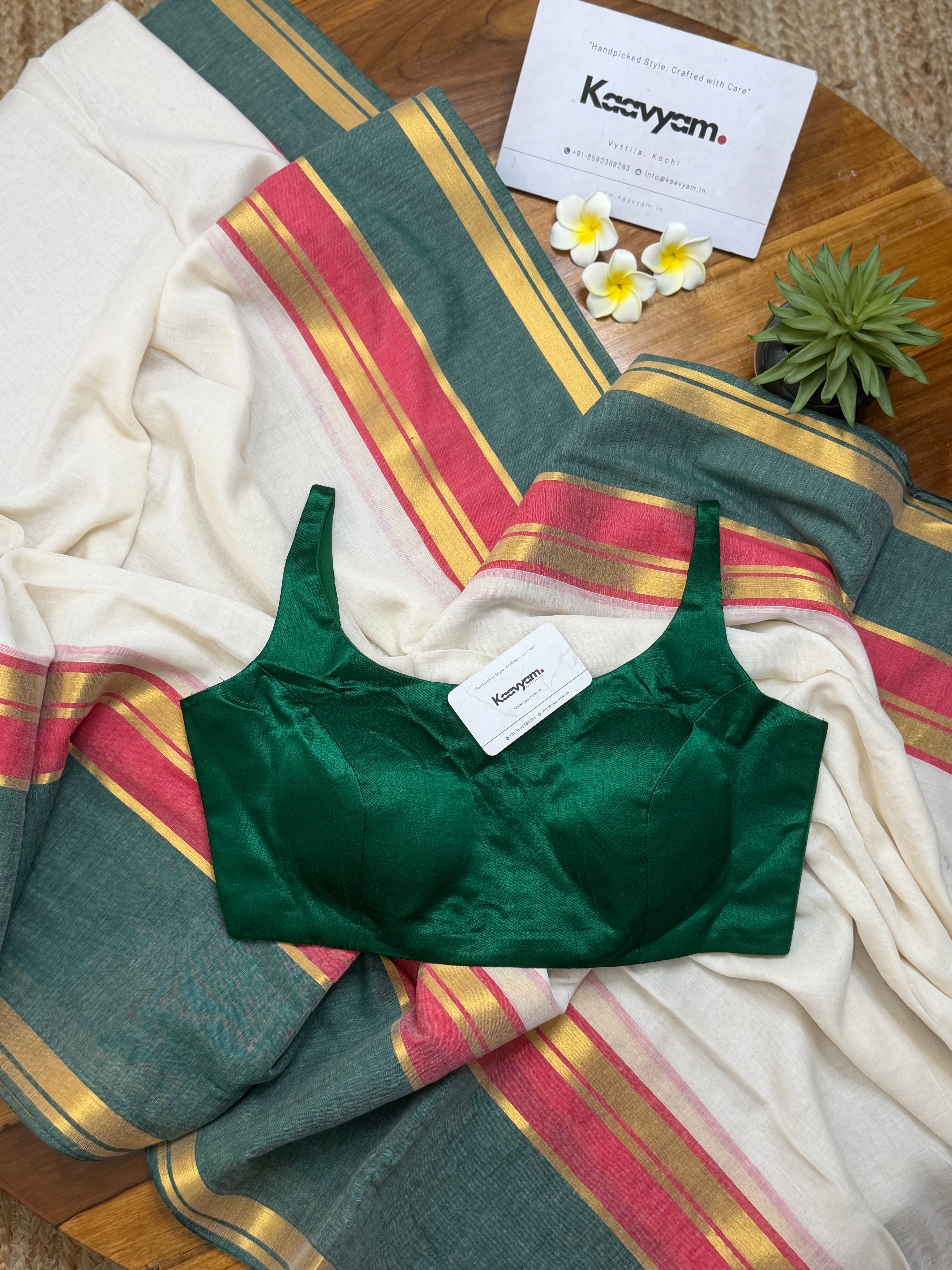 Karthika Kasav Mul Cotton Saree