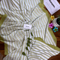 Green Stripes Mul Cotton Saree