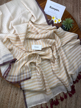 Uthrada Check Mul Cotton Saree