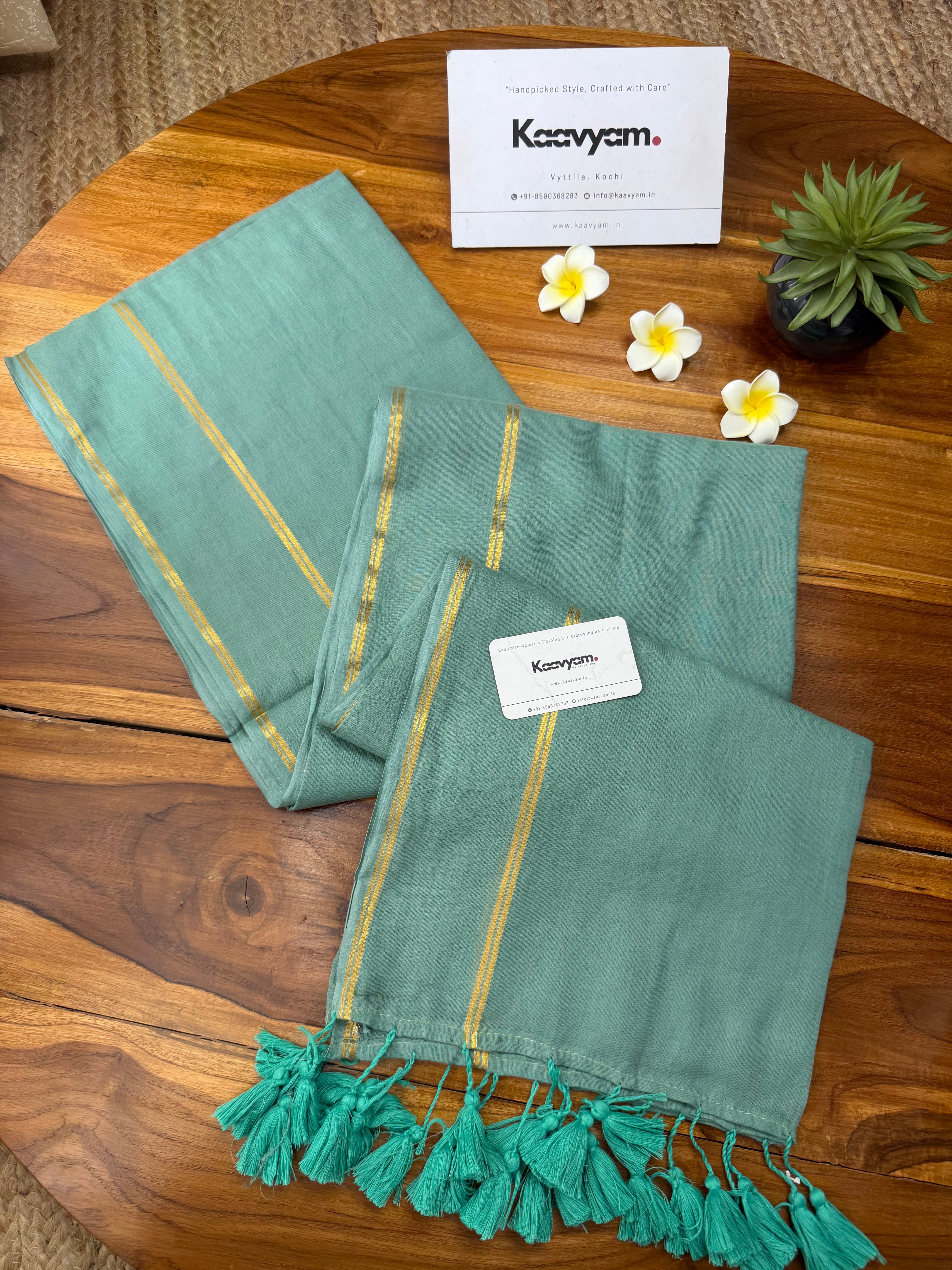 Double Stripe Border Mul Cotton Saree