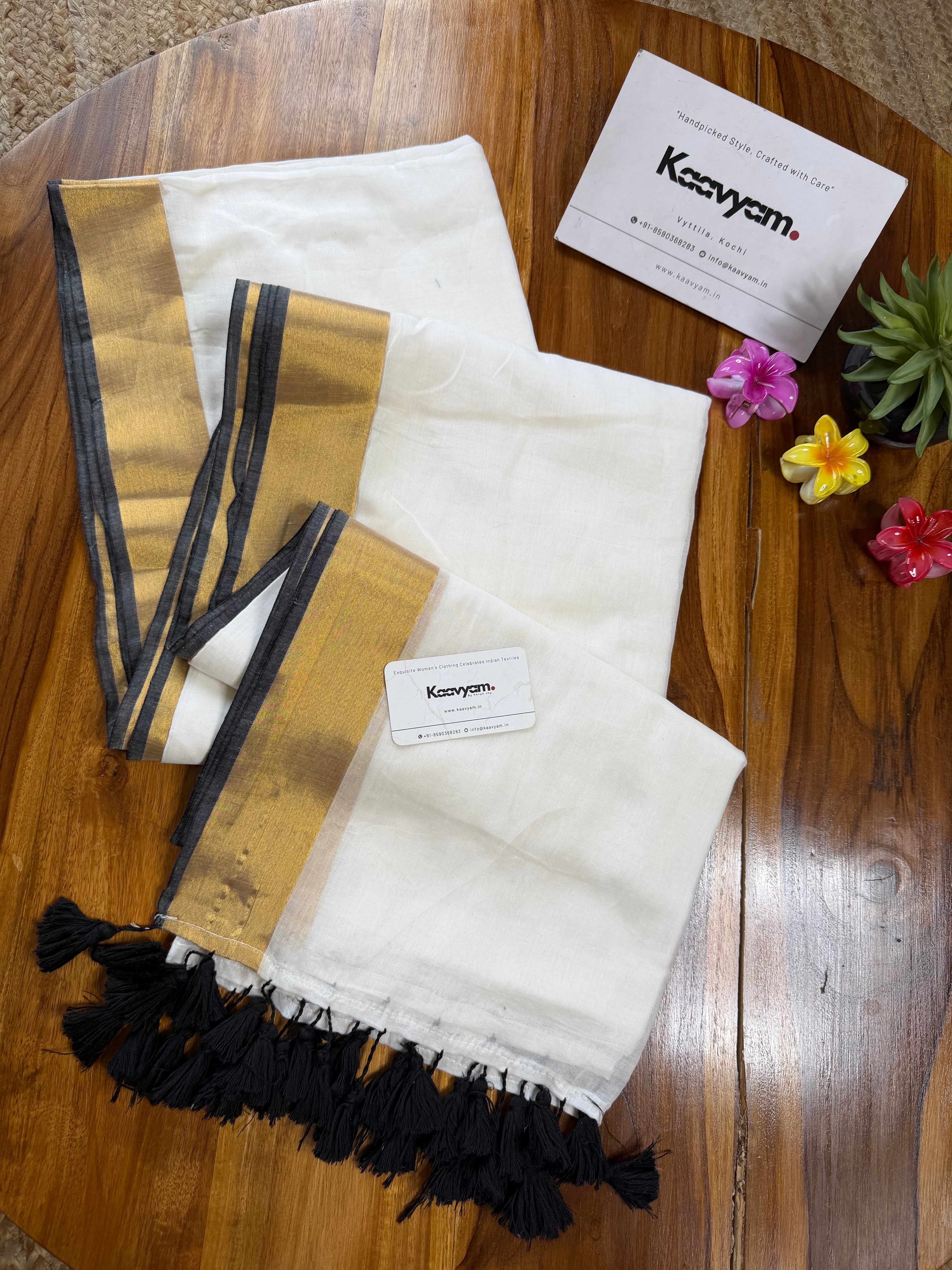Thin Kara & Kasav Mul Cotton Saree