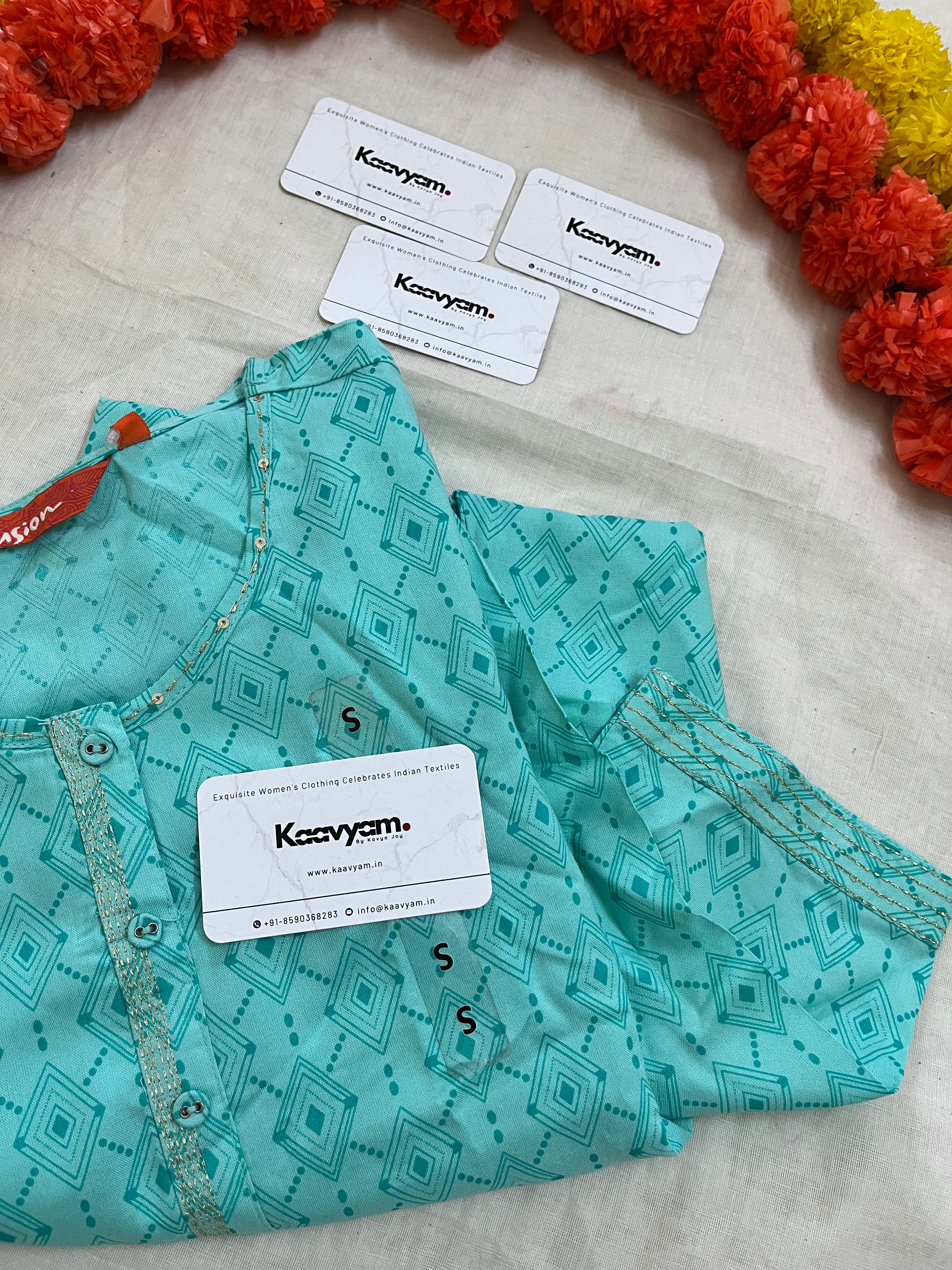 Aqua Round neck kurti