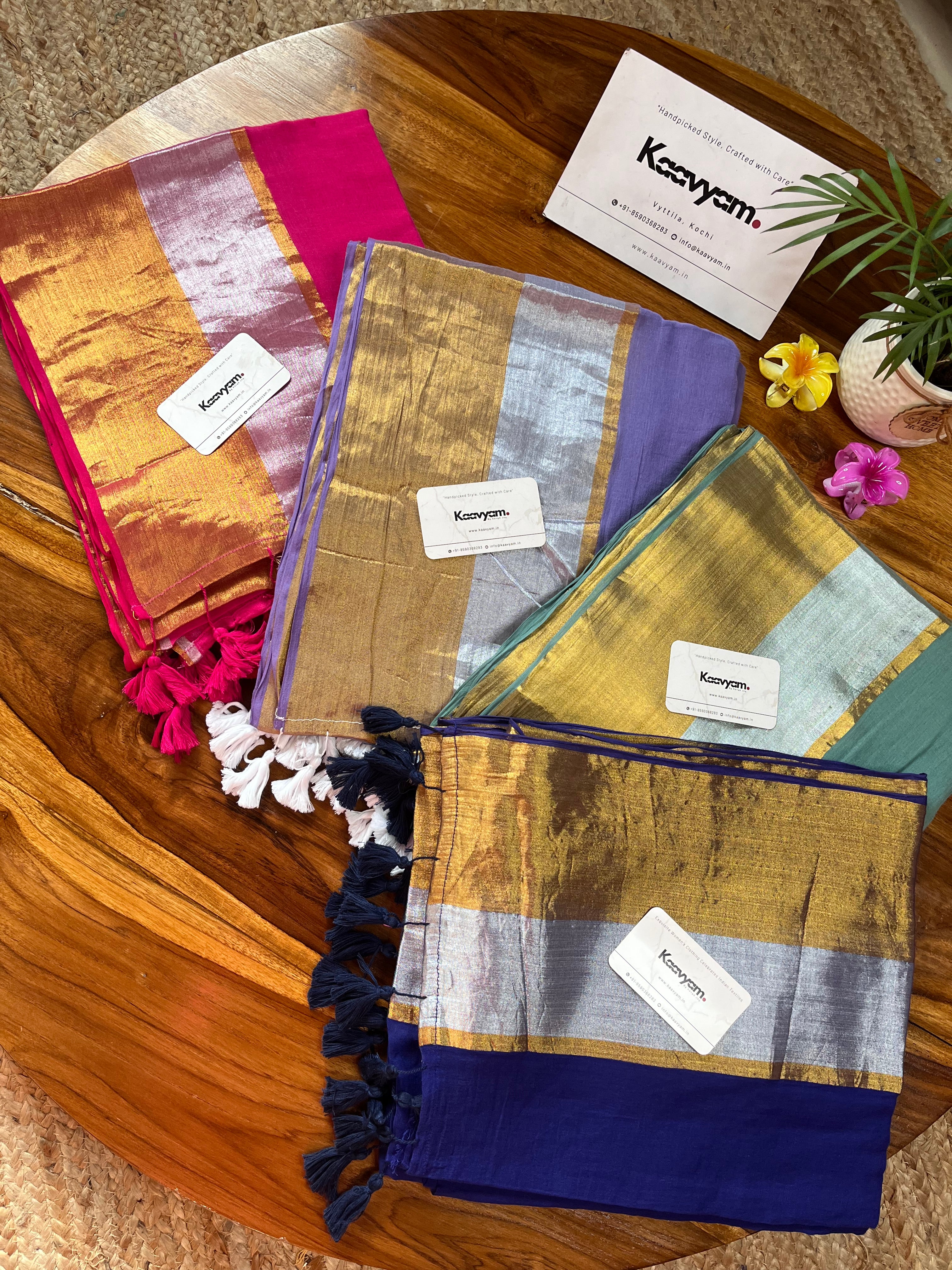 Double Kasav Mul Cotton Saree