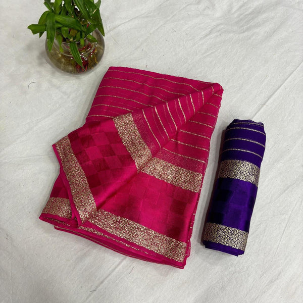 Georgette Saree & Contrast BP