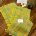 Haldi Checks Linen Saree