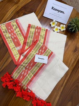 Ikat Kasav Mul Cotton Saree