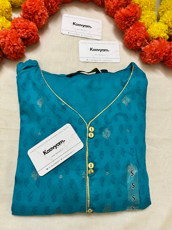 Blue heart neck Kurti