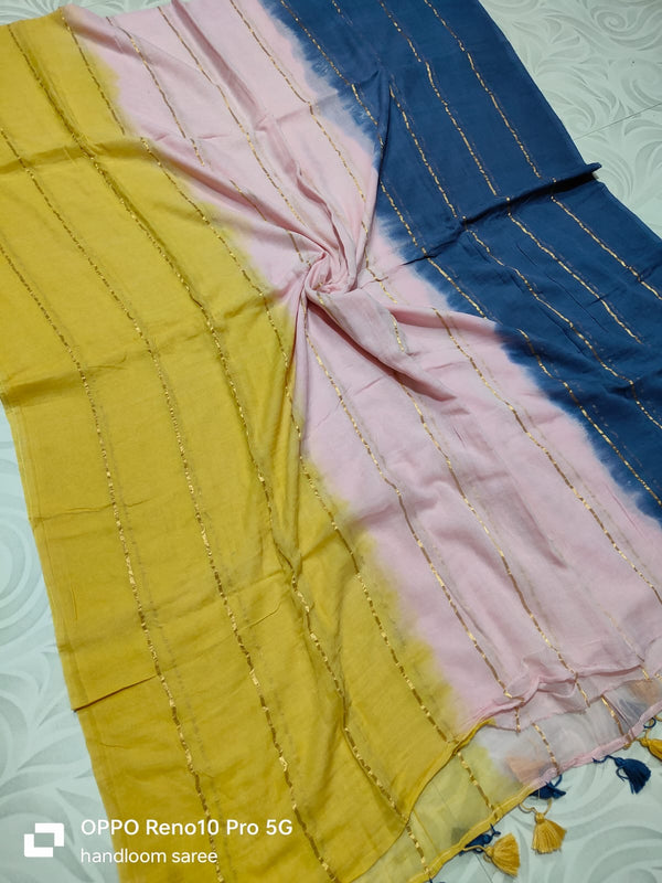 Multi-Color Mul Cotton Saree