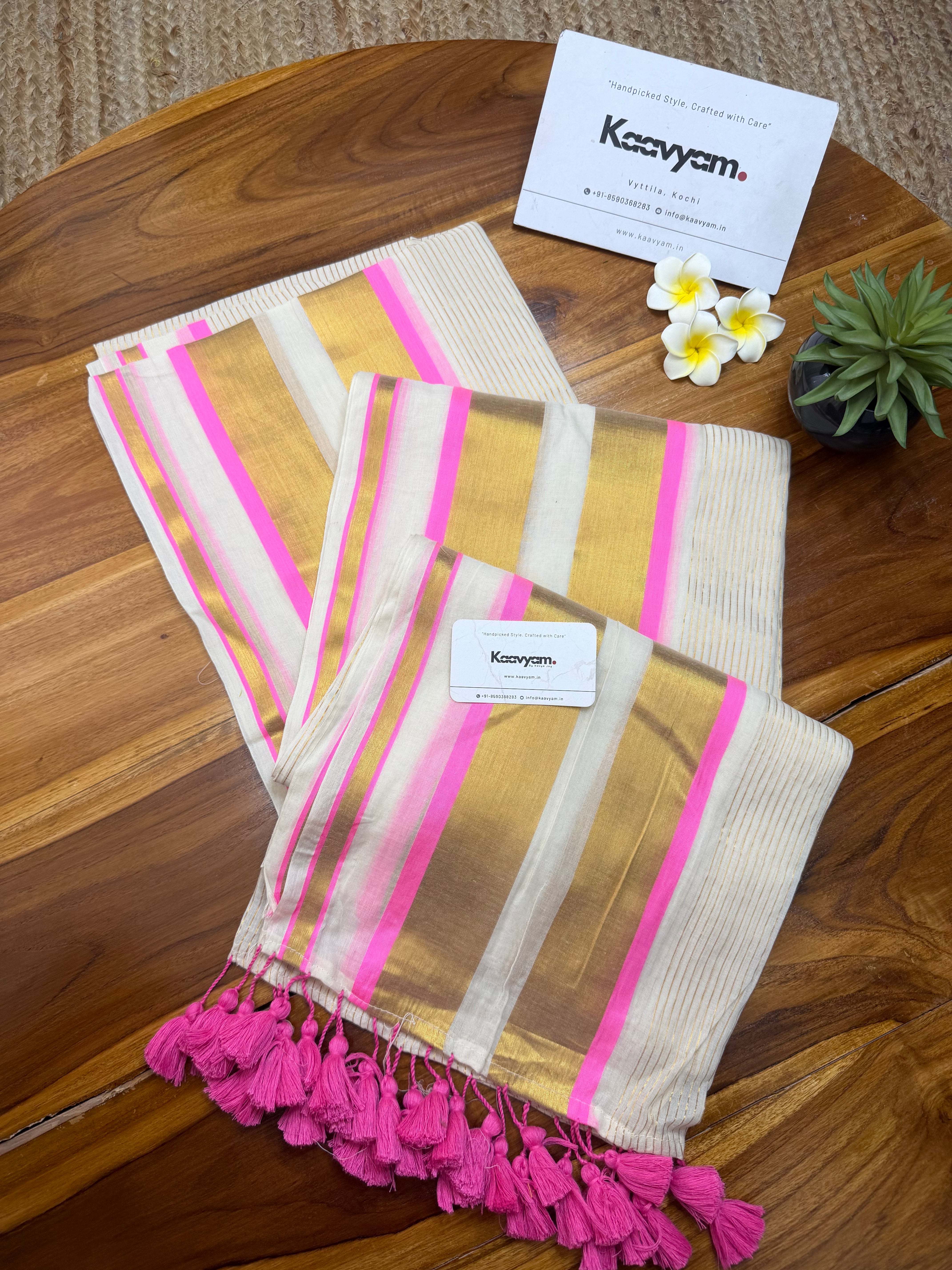 Blush Kasav Mul Cotton Saree
