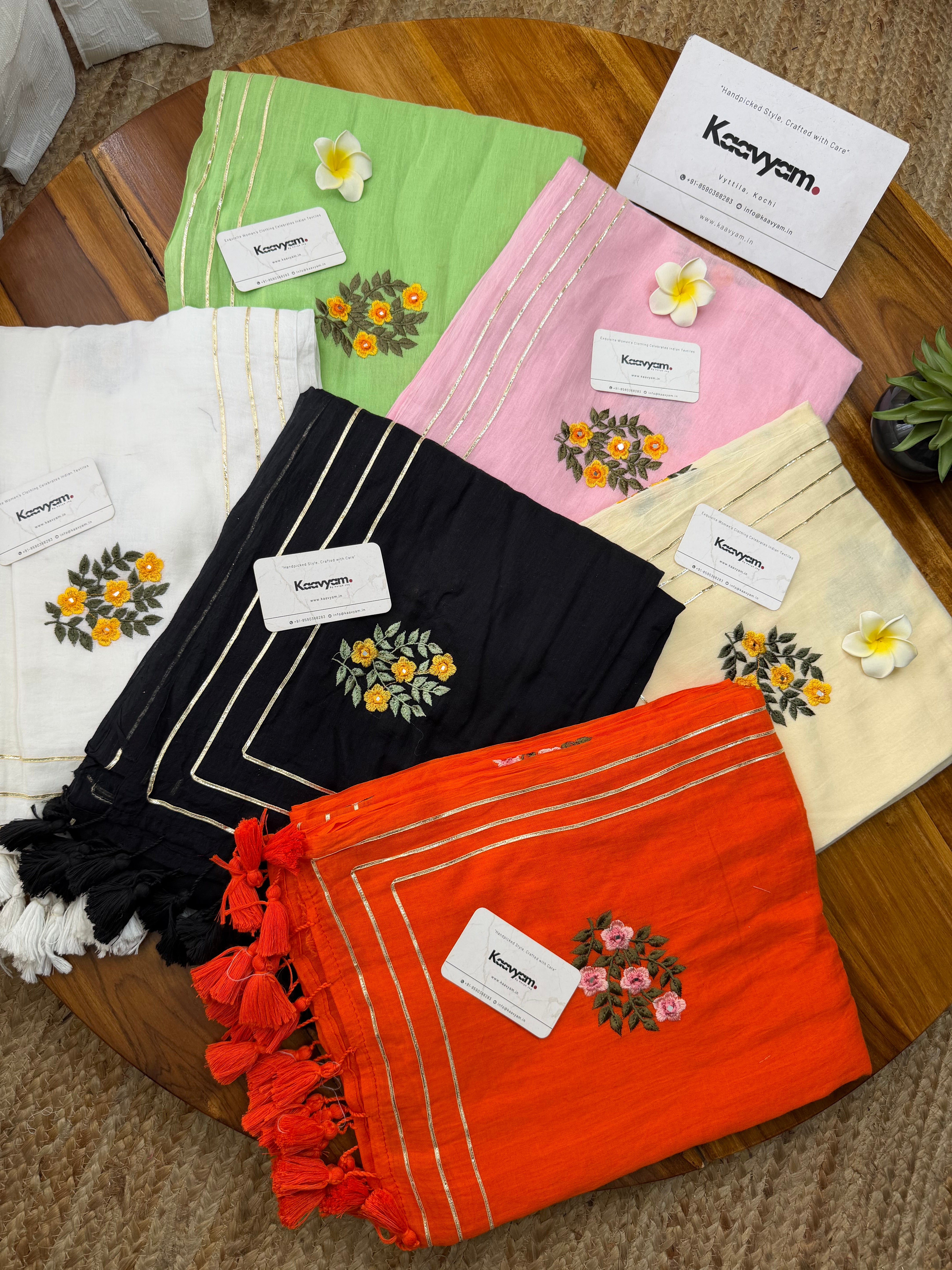 Rose Bunch Mul Cotton Saree